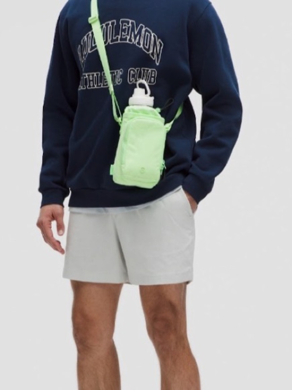 Lululemon Lime / Rainforest Green Crossbody Water Bottle with Front Pocket
